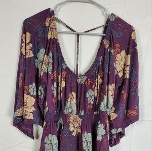 Free People purple floral blouse